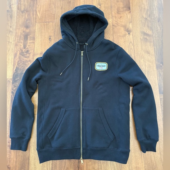 Volcom Other - Volcom Stone Full Zip Sherpa Lined Hoodie Jacket Mens Skate Surf